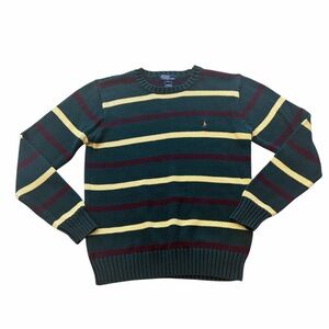 Polo by Ralph Lauren Vintage Green Striped Crewneck Sweater